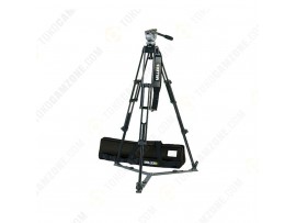 Miller DS-20 Aluminum Tripod System - consists of: DS-20 Fluid Head, DS 2-Stage Tripod, On-Ground Spreader and Softcase - Supports 20 lbs